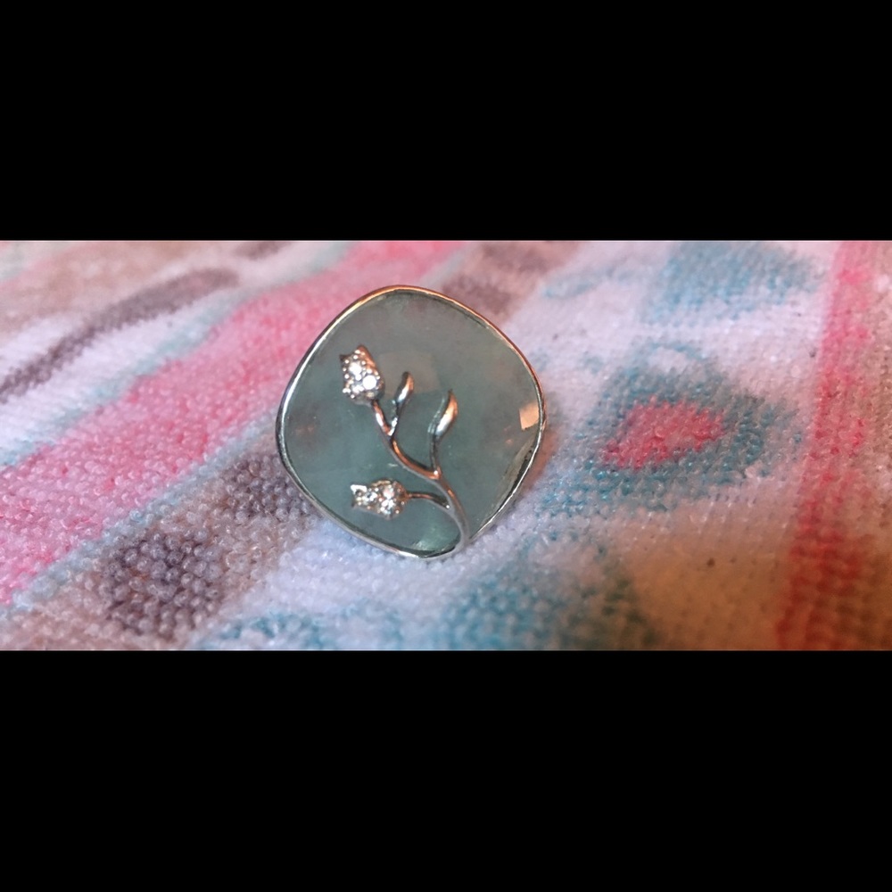 Sterling natural gemstone ring*lowest